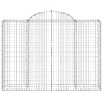 vidaXL Paniers à gabions arqués 18 Pièces 200x50x140/160 cm Fer galvanisé