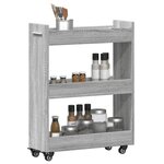 vidaXL Armoire avec roues sonoma gris 60x22x79 cm bois d'ingénierie