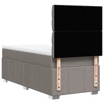 vidaXL Sommier à lattes de lit avec matelas Taupe 80x200 cm Tissu