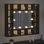 vidaXL Armoire Miroir Chêne noir 91 x 15 x 76 5 cm Bois d'ingénierie