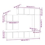 vidaXL Ensemble de meubles TV 8 Pièces Chêne fumé Bois d'ingénierie