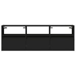 vidaXL Meuble TV mural avec lumières LED noir 130x31x45 cm