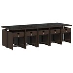 vidaXL Ensemble à manger de jardin et coussins 11 Pièces marron rotin
