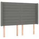 vidaXL Tête de lit avec oreilles Gris foncé 147x16x118/128 cm Tissu