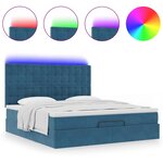 VidaXL Cadre de lit ottoman avec matelas bleu foncé 160x200 cm velours