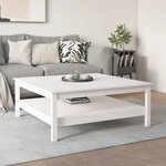 vidaXL Table basse blanche 100 x 100 x 40 cm Bois de pin massif