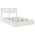 vidaXL Lit de Rangement Blanc 140 x 190 cm Bois d'ingénierie