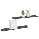 vidaXL Étagère flottante 2 pc Anthracite 60 x 8 5 x 2 5 cm Acier