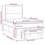 vidaXL Sommier à lattes de lit avec matelas noir 120x190 cm velours
