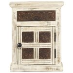 vidaXL Table de chevet Blanc 40 x 30 x 50 cm Bois de manguier massif