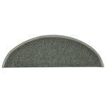 vidaXL Tapis d'escalier 15 pièces 56 x 17 x 3 cm Vert foncé Demi-rond