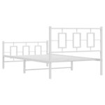 vidaXL Cadre de lit métal sans matelas et pied de lit blanc 107x203 cm