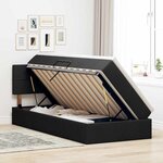 vidaXL Lit avec rangement et matelas Noir 90 x 190 cm Velours