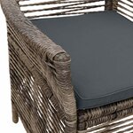 vidaXL Chaise d'Extérieur 4 Pièces Gris et Gris foncé polyrotin