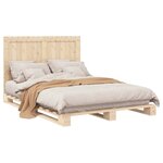 vidaXL Cadre de lit sans matelas avec tête de lit bois massif