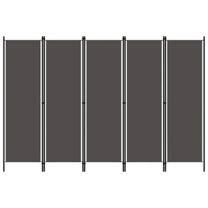vidaXL Cloison de séparation 5 panneaux Anthtracite 250x180 cm