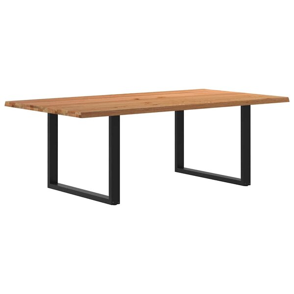 vidaXL Table à manger et bord naturel bois massif chêne rectangulaire