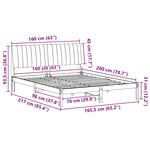 vidaXL Cadre de lit avec tête de lit Marron 150 x 200 cm Pin massif