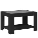 vidaXL Table basse avec LED noir 73x53x45 cm bois d'ingénierie