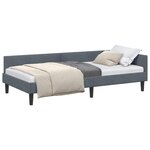 vidaXL Cadre de lit d'angle Gris foncé 90 x 190 cm Velours
