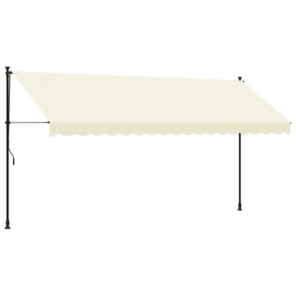 vidaXL Auvent rétractable crème 400x150 m tissu et acier