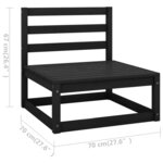 Salon de jardin meuble d'extérieur ensemble de mobilier 10 pièces avec coussins noir bois de pin massif 02_0015110