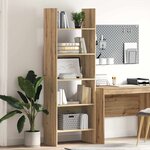vidaXL Bibliothèque chêne artisanal 60 x 35 x 180 cm Bois d'ingénierie