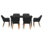 vidaXL Ensemble de salle à manger pour jardin 7 Pièces Noir polyrotin