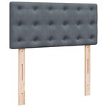 vidaXL Cadre de lit ottoman avec matelas gris foncé 100x200 cm velours