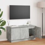 vidaXL Meuble TV avec LED Gris béton 100 x 38 x 49 cm