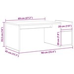 Table basse vidaXL Chêne noir 90x45x35 cm en bois d'ingénierie