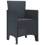 vidaXL Chaise de jardin 4 Pièces Anthracite 53 x 49 x 85 cm PP