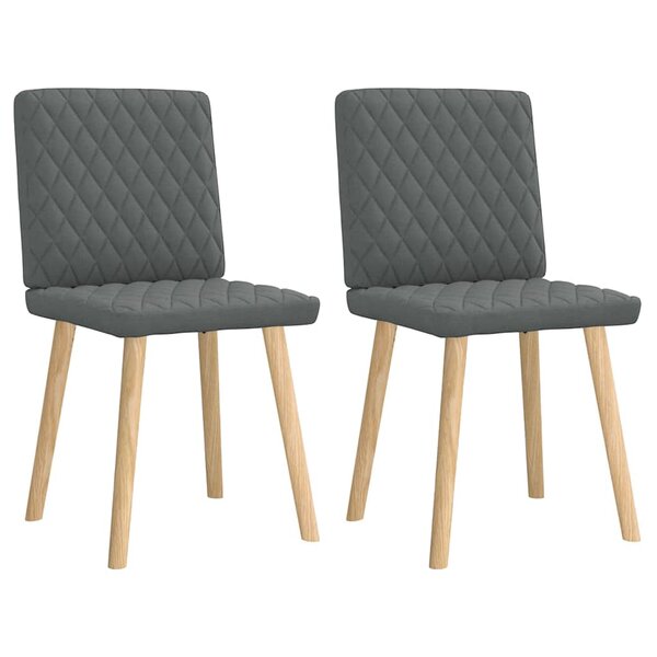 vidaXL Chaises à manger lot de 2 gris foncé tissu