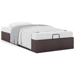 vidaXL Cadre de lit ottoman sans matelas marron foncé 90x200 cm tissu