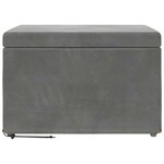 vidaXL Tabouret Gris foncé 61 x 41 x 40 cm Velours et Bois Composite