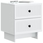 vidaXL Cabinet de chevet Blanc 43 x 34 5 x 47 5 cm Bois d'ingénierie