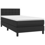 vidaXL Sommier à lattes de lit avec matelas Noir 100x200 cm Similicuir