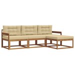 vidaXL Ensemble de canapés d'extérieur 4 Pièces Naturel et Beige