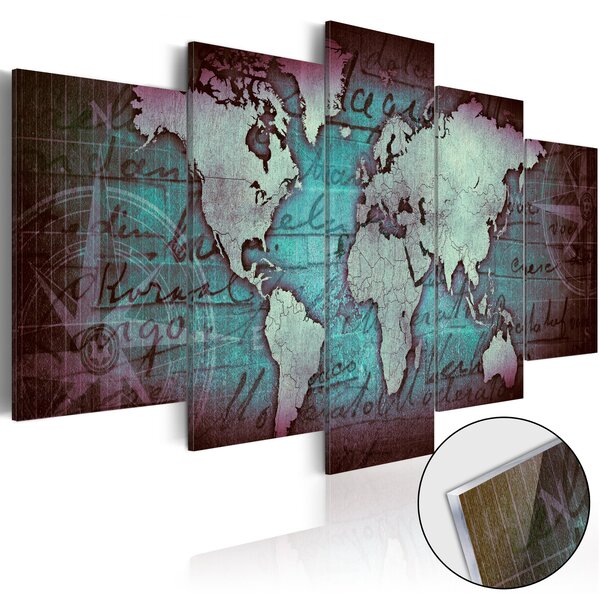 Tableau sur verre acrylique - acrylic prints – bronze map ii l x h en cm 100x50