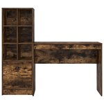 vidaXL Bureau avec rangement Chêne fumé Bois d'ingénierie
