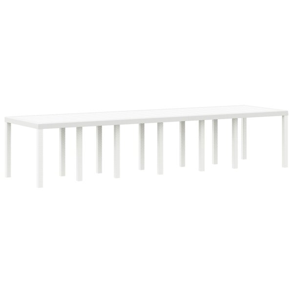 vidaXL Table de Jardin Blanc 350 x 100 x 73 cm polyrotin