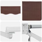 vidaXL Auvent rétractable électrique Marron et blanc 3 5 x 2 m