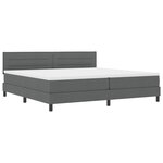 vidaXL Lit Box Spring avec Matelas & LED Gris Foncé 200x200 cm Tissu