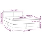 vidaXL Sommier à lattes de lit avec matelas Noir 140x200 cm Tissu