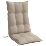 vidaXL Coussins de chaise à dossier haut lot de 4 taupe tissu oxford