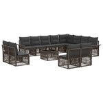 vidaXL Ensemble de canapé de jardin 13 Pièces Gris polyrotin