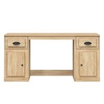 vidaXL Bureau avec armoire chêne sonoma bois d'ingénierie