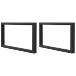 vidaXL Supports d'étagères pour lavabo 2 Pièces noir rectangulaire acier