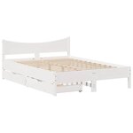 vidaXL Cadre de lit avec tiroirs blanc 120x200 cm bois de pin massif