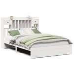 vidaXL Lit bibliothèque sans matelas blanc 160x200 cm bois pin massif